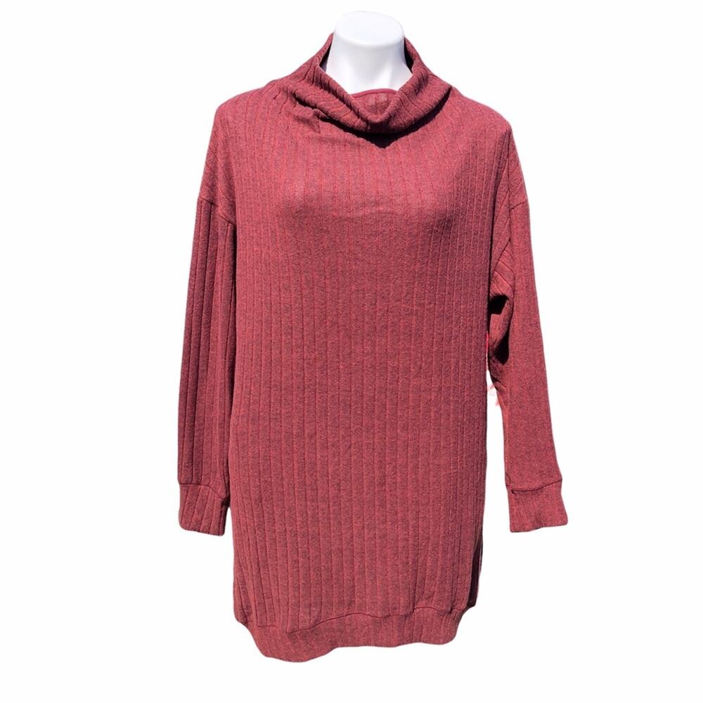 NWT Lush burgundy jersey knit dress cowl neck M